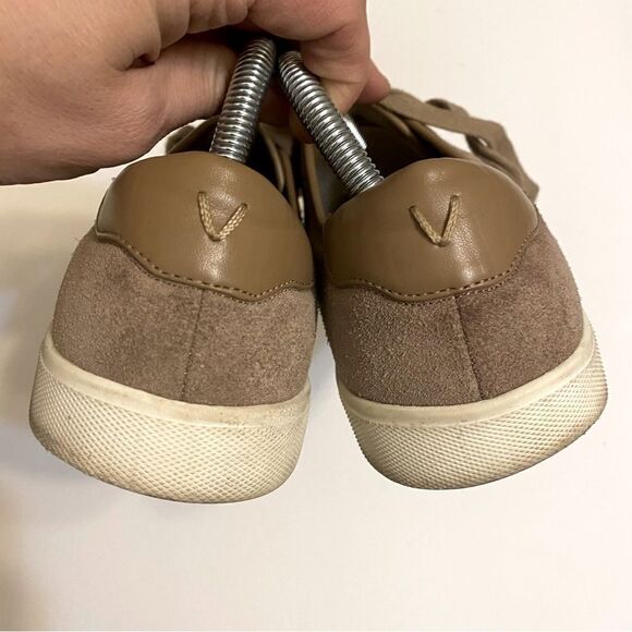 Vionic BRINLEY CASUAL SNEAKER beige tan suede lace up comfort ortho shoes 9 - Picture 4 of 9